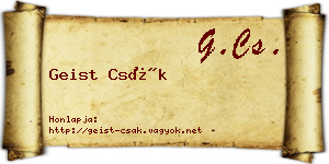 Geist Csák névjegykártya